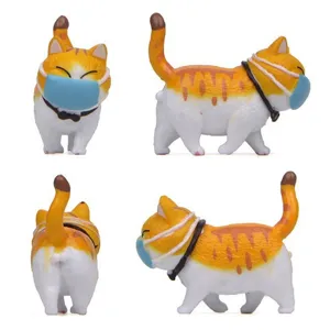 Kreative Cartoon Maske Katze Figur Miniatur Landschaft Ornament Süße Dicke Tier Katze Statue Tischdekoration Haus Büro Deko Geschenk