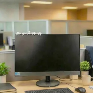 Süße Eisbär Bildschirm Rand Figur kreative heilende Desktop Ornament Miniatur Spielzeug Set Büro