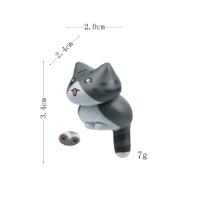 Cute gray tabby cat miniature figurine desktop ornament for micro landscape decoration