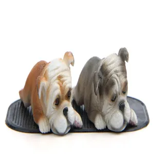 Süßes Bulldogge Harz Ornament Set für Auto Armaturenbrett, schlafende Welpen Figuren.