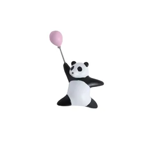 Niedlicher 3D-Harz-Panda-Kühlschrankmagnet mit rosa Ballon, ideal für gemütliche Heimdeko.
