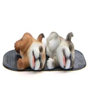 Niedliche schlafende Bulldogge Harz Auto Armaturenbrett Ornament Figur mit Antirutschmatte.