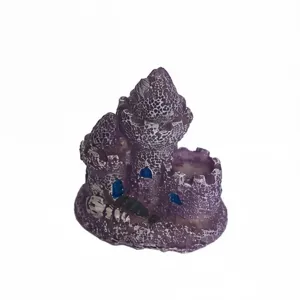 Miniatur violette Harz Burg Ornament für DIY Mikro Landschaft Feen garten Dekoration.