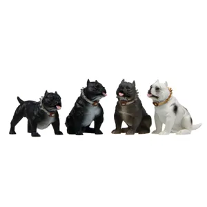 Süße American Bully Hunde Figuren Set, muskulöse Welpen Schreibtisch Auto Ornamente.