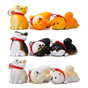 Süßes Shiba Inu Schlüsselanhänger Set, Tier Schlüsselring, Cartoon Taschenanhänger, Geschenk.