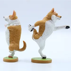 Kreative Yoga Hunde Figuren Set, süße Tier Stretch Statuen für Heimdekoration Desktop.