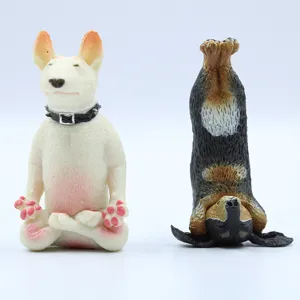 Kreative Yoga Hunde Figuren Set, süße Harz Tier Statuen für Heimdekoration und Schreibtisch.