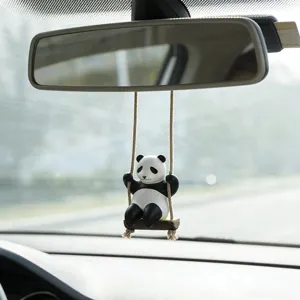 Pendentif de rétroviseur de voiture mignon panda balançoire décoration intérieure