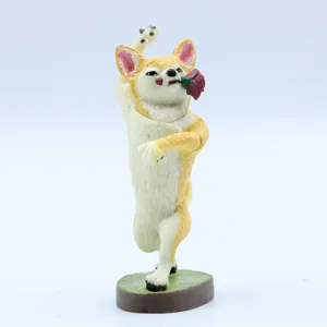Kreative tanzende Hund Figur Harz Miniatur Ornament für Desktop Heimdekoration Sammlerstück