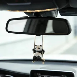 Mignon panda balançoire voiture suspendu ornement rétroviseur décoration intérieure