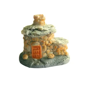 Miniatur Kunstharz Steinhaus Ornament für Mikro Landschaft DIY Aquarium Terrarium Dekor