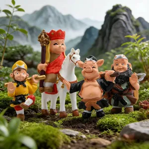 Journey to the West Q-version miniature figurines set, cute character action toys desktop decor.
