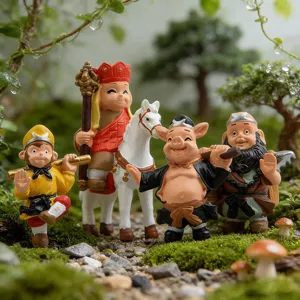 Cute Chinese traditional mythology Journey to the West action figure set for landscape decor.
