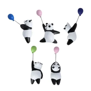 Süßer 3D-Harz-Pandakühlschrankmagnet mit buntem Ballon, entzückende Heimdekoration und Aufkleber.
