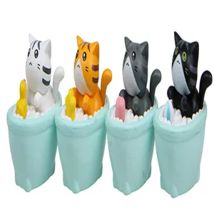 Niedliche Katze Harz Figur Badewanne Set Mini Desktop Ornament Cartoon Mikro Landschaft Puppe