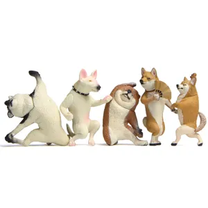 Lustige tanzende Hunde Figuren Set kreative Tischdeko süße Tier Statuen PVC Spielzeug