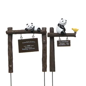 Süße Harz Panda Garten Pfahl Miniatur dekorative Topfpflanze Ornament Heimdekoration