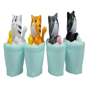 Süße Katze Badewanne Figuren Desktop Ornamente Harz niedliche Cartoon Spielzeug Mikrolandschaft