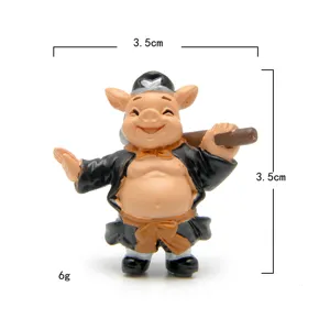 Cute mini Zhu Bajie figurine, Journey to the West character collectible doll, 3.5cm size.
