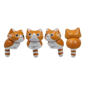 Süße orange Katze Figur Anhänger für DIY Schlüsselanhänger Tasche Auto Dekoration