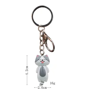 Süßer schläfriger Katzen Schlüsselanhänger Metall Karabiner Rucksack Anhänger Deko kawaii