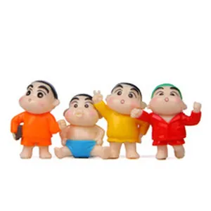 Süßes Crayon Shin-chan Anime Cartoon Actionfiguren Set, lustige Miniatur Tischspielzeuge.