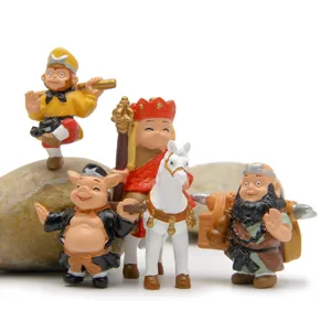 Journey to the West cute action figures set, mini cartoon character toys, desktop decor ornaments.
