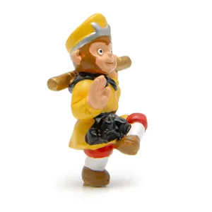 Cute Monkey King action figure toy, classic Chinese myth miniature doll for desktop decor.