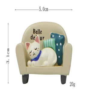 3D resin cat sofa fridge magnet cute miniature animal home decor magnetic sticker 5cm