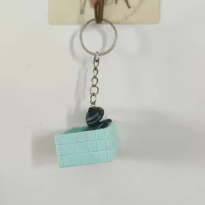 Niedlicher Cartoon Katze Schwimmbad Schlüsselanhänger Taschenanhänger Accessoire Geschenk