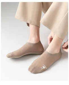 Nahaufnahme von Herren Sommer Eisseide unsichtbaren Bootssocken, atmungsaktiv mit Baumwollboden.