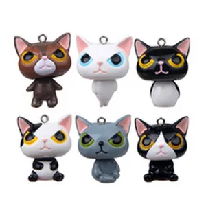 Niedliche Cartoon Katzen Anhänger Set, bunte Harz Accessoires für DIY Schlüsselanhänger.