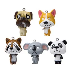 Niedliche Cartoon Tier Anhänger Schlüsselanhänger Set, lustige Hund Panda Koala DIY Accessoires.