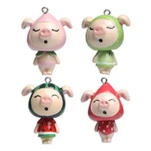 Niedlicher Frucht Schwein Anhänger DIY Schlüsselanhänger Zubehör Detailansicht, süßes Design.