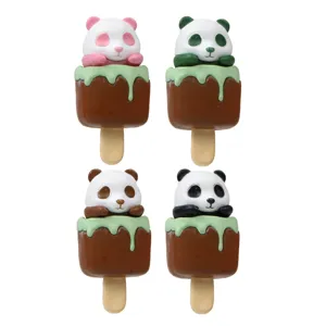 Süße Panda-Eiscreme-Harz-Anhänger für DIY-Schlüsselanhänger, Taschenanhänger und Autodeko.