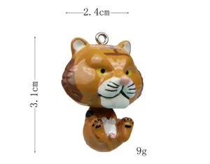 Niedlicher Cartoon Tiger Anhänger für DIY Schlüsselanhänger Zubehör mit Größenangabe.