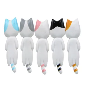 Set von 5 süßen schlafenden Katzen Figuren Miniatur Harz Ornamenten Cartoon Tier Spielzeug