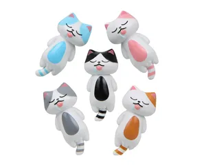 5Stk süße schlafende sabbernde Katzen Miniatur Figuren Set für Feengarten Schreibtisch Dekor.