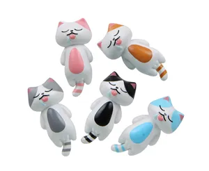 Niedliche schlafende Katzen Figuren 5er Set, Miniatur Harz Ornamente für Heimdekoration.