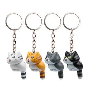 Creatieve Cartoon Hurkende Kat Sleutelhanger Schattige Dierlijke Hars Tas Hanger Auto Sleutelhanger Voor Unisex Rugzak Cadeau
