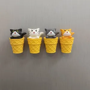 Süße Katzen Kühlschrankmagnete Eistüte Kätzchen Magnetsticker für Küche Heimdekoration.