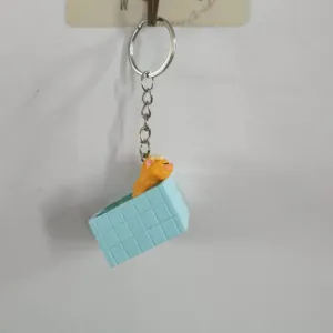 Süßer Katzen Schlüsselanhänger Pool Bad Metall Anhänger Tasche Deko Geschenk Accessoire