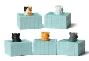 Süße miniatur katze badewanne figuren harz ornament kreative schreibtisch dekor geschenk