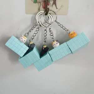 Cartoon Katze Schwimmbad Baden Serie Schlüsselanhänger Süß Kunststoff Tier Tasche Anhänger Schlüsselring Ornament Geschenk