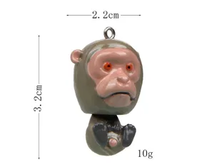 Zodiac Affe Anhänger Schlüsselanhänger DIY Zubehör süße Miniatur Figur Charm für Taschen