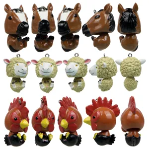 12 Chinesische Sternzeichen Tier Anhänger Cartoon Pferd Schaf Hahn DIY Schlüsselanhänger.