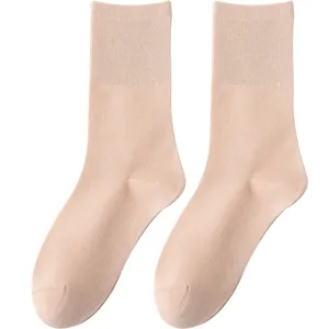 Women's Seamless Thin Mid-Calf Cotton Socks Sweet Solid Color Breathable Slouch Socks Daily Casual Hosiery