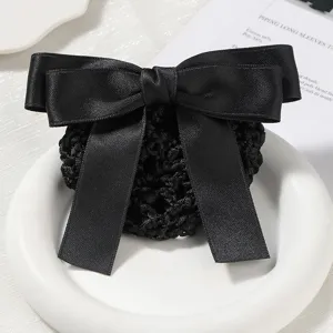 Professional Hair Net Bun Cover Bow Hairpiece For Nurse Flight Attendant Hotel Bank Work Hair Accessories
