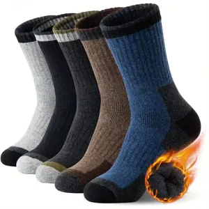 Herren Winter Thermale Ski Schneesocken Verdickte Frottee Sport Lange Socken Kaltes Wetter Warme Baumwollmischung Crew Socken