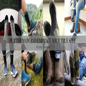 Dicke thermische Ski-Wandern Socken für Herren, lange warme Frotteesocken für Outdoor und Alltag.